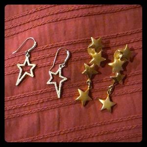 Set of 2 star dangle earrings